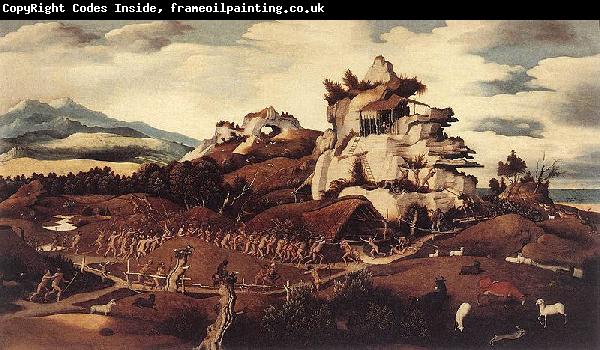 Jan Mostaert Landscape with an Episode from the Conquest of America or Discovery of America